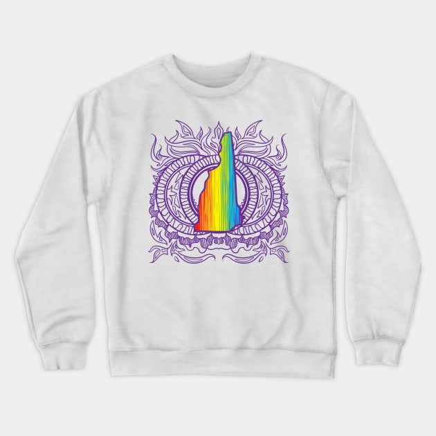 New Hampshire Mandala Pride Crewneck Sweatshirt by Manfish Inc.